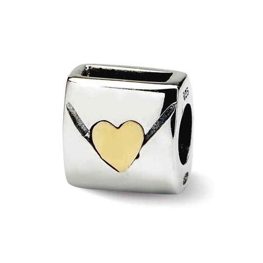 Sterling Silver & 14k Reflections Love Note Bead
