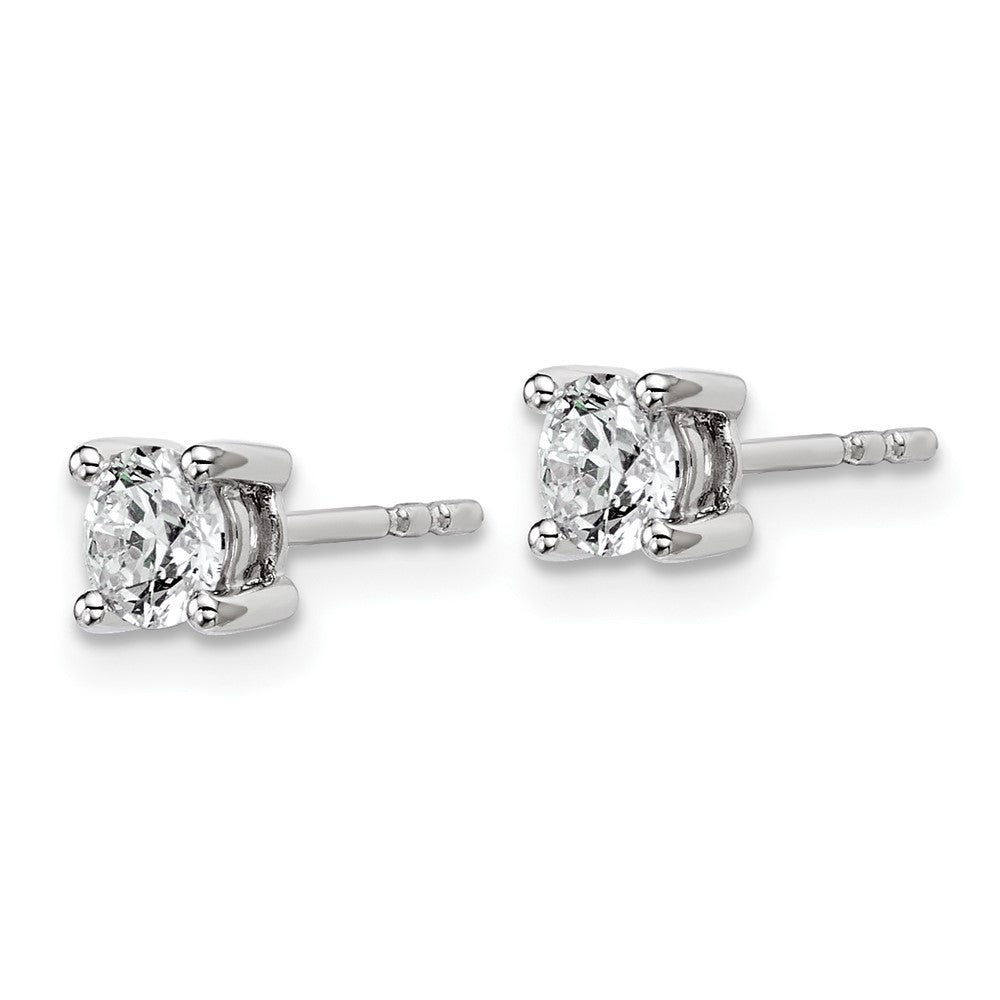 14k White Gold 2/3 ctw Lab Grown Diamond VS/SI+ G+ Round 4 Prong Heavy Wt. Stud Earrings