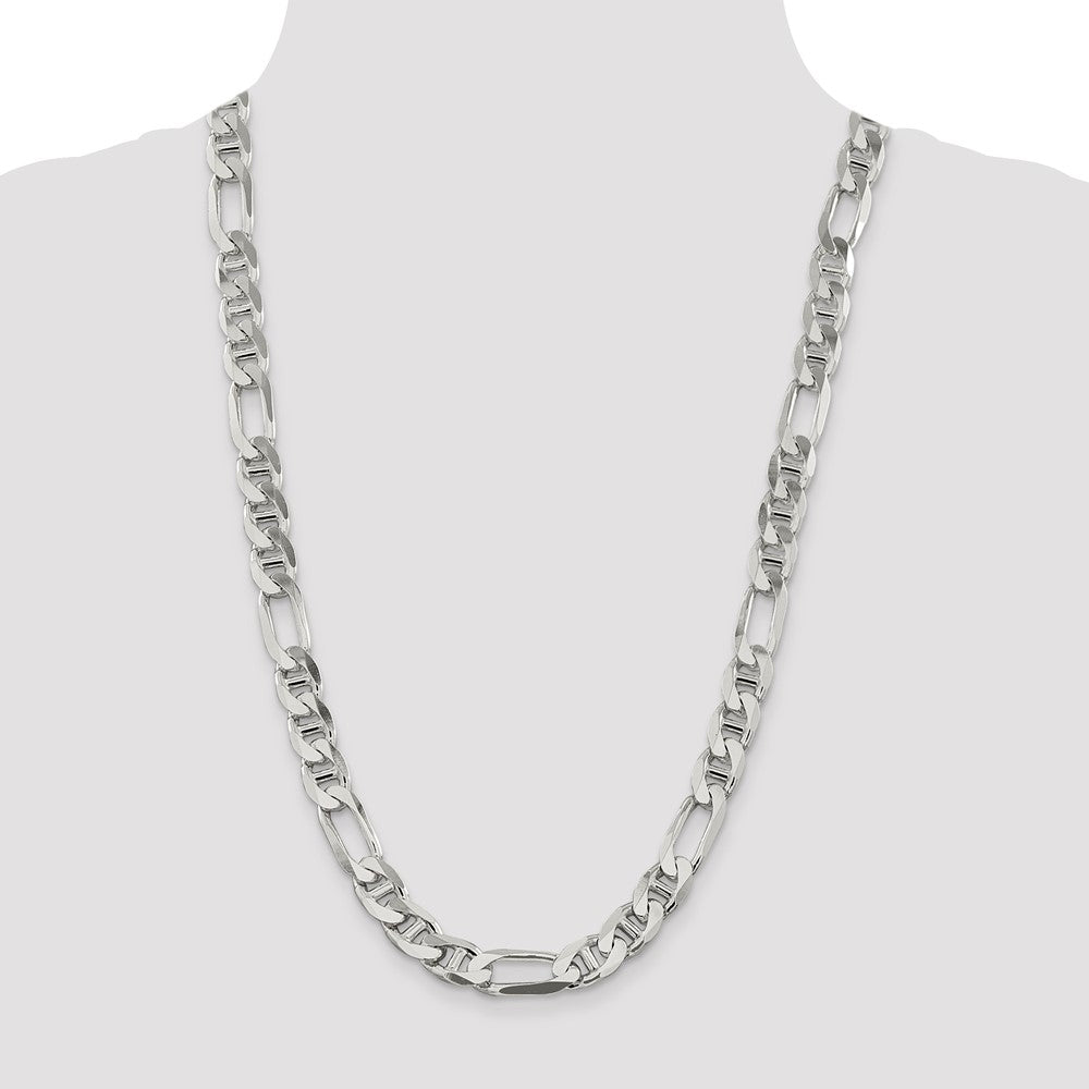 Sterling Silver 10.65mm Figaro Anchor Chain 26 Inches