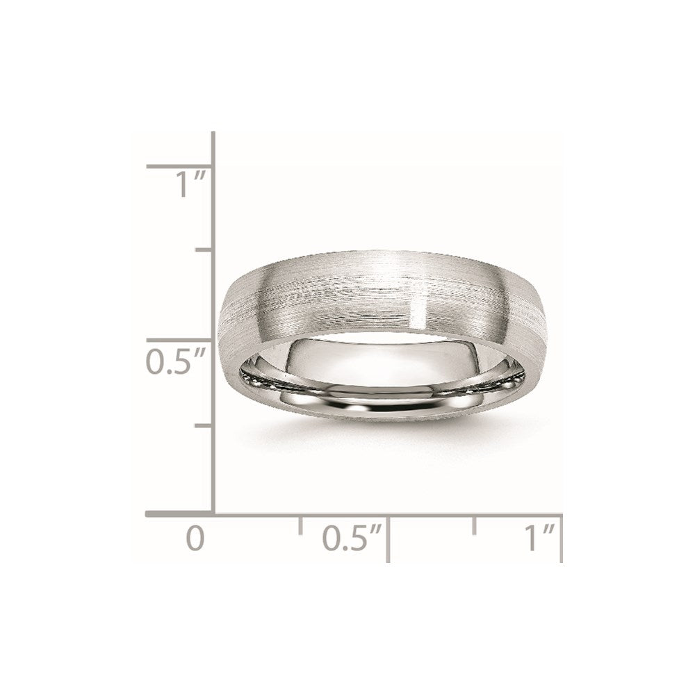 Cobalt Sterling Silver Inlay Satin 6mm Band Size - 11