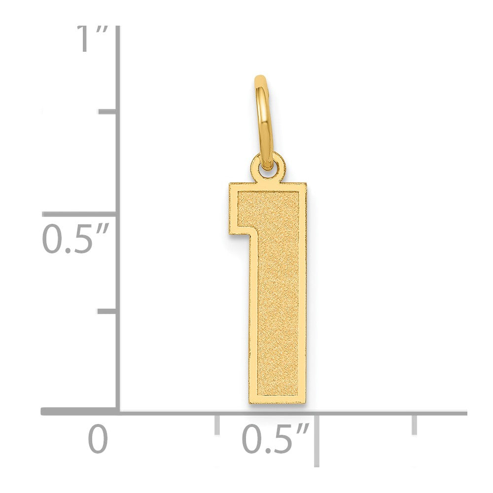14k Medium Satin Number 1 Charm