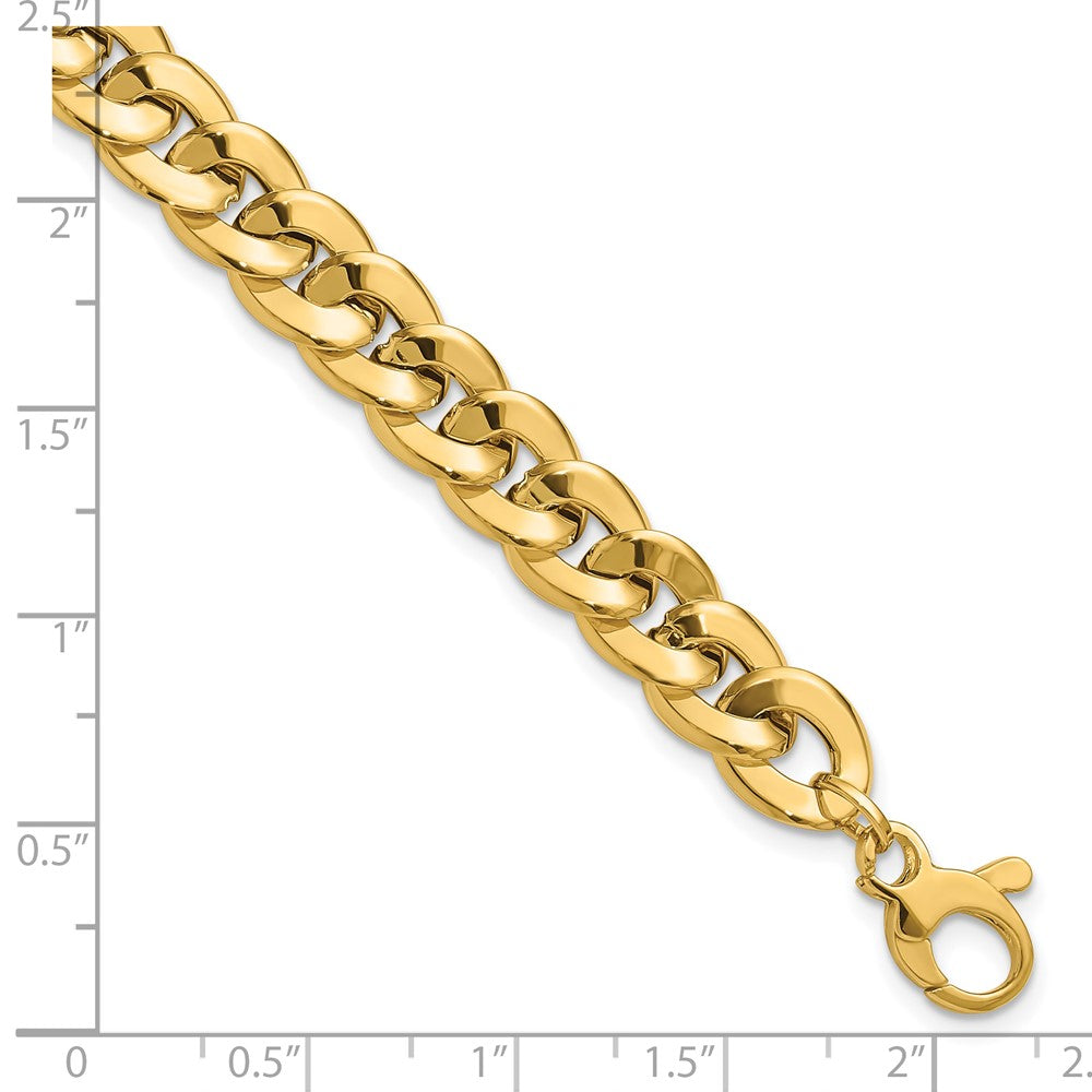 14K Polished Fancy Curb Link Bracelet 7.5  inches