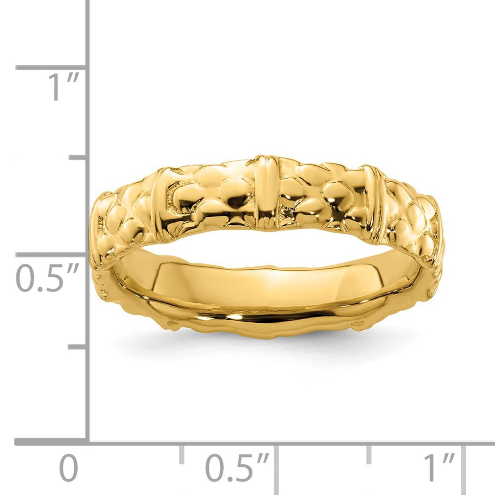 Sterling Silver Stackable Expressions Gold-plated Ring Size -10