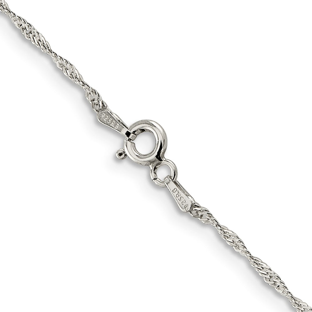 Sterling Silver 1mm Diamond-cut Long Link Cable Chain 20 Inches