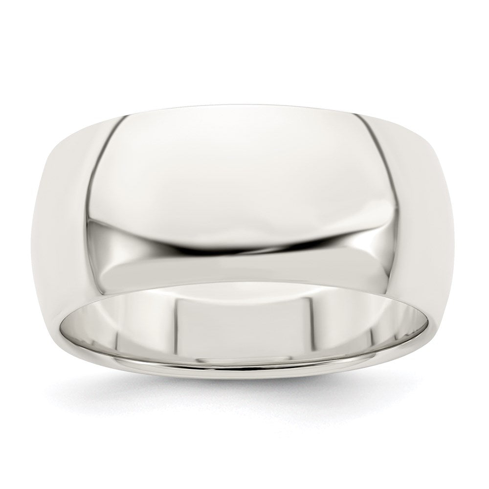 Sterling Silver 9mm Half Round Size 8 Band