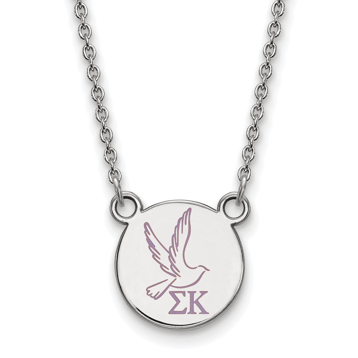 Sterling Silver 18in Official Licensed Greek Sororities Sigma Kappa (??) XS Enamel Pendant w/Necklace