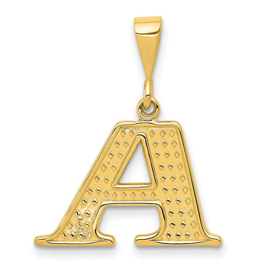 10k Gold Initial A Pendant