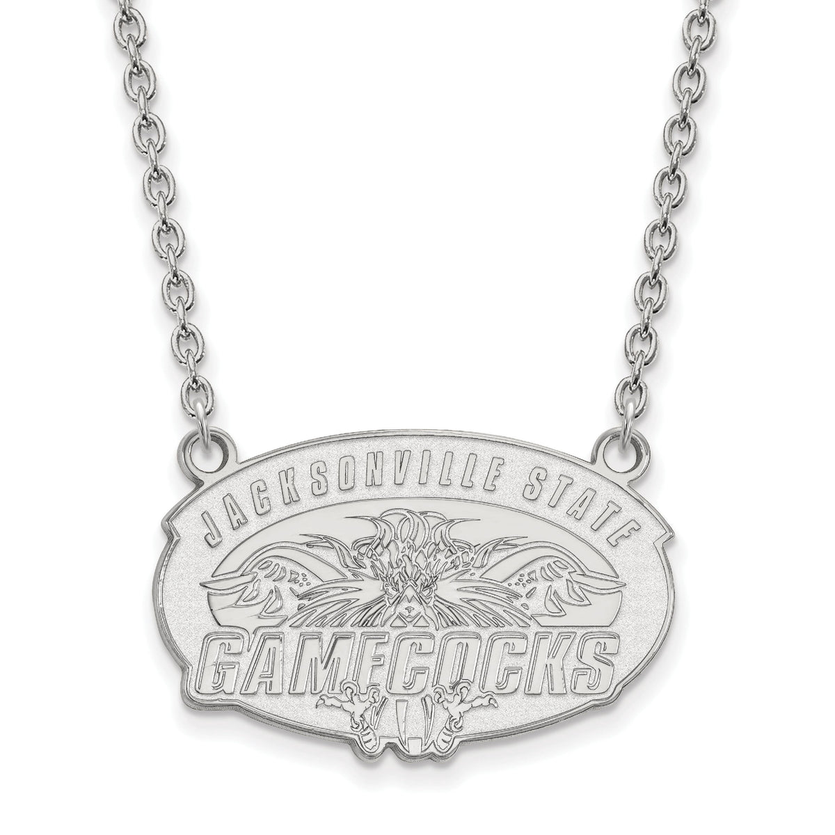 Sterling Silver LogoArt Official Licensed Collegiate 18in Jacksonville State U. Large Pendant w/Necklace