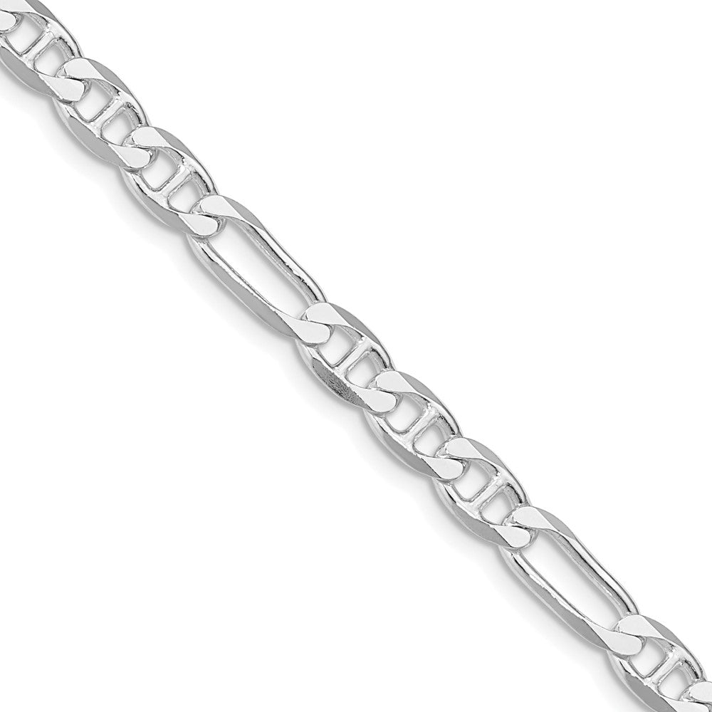 Sterling Silver Rhodium-plated 5.5mm Figaro Anchor Chain 24 Inches