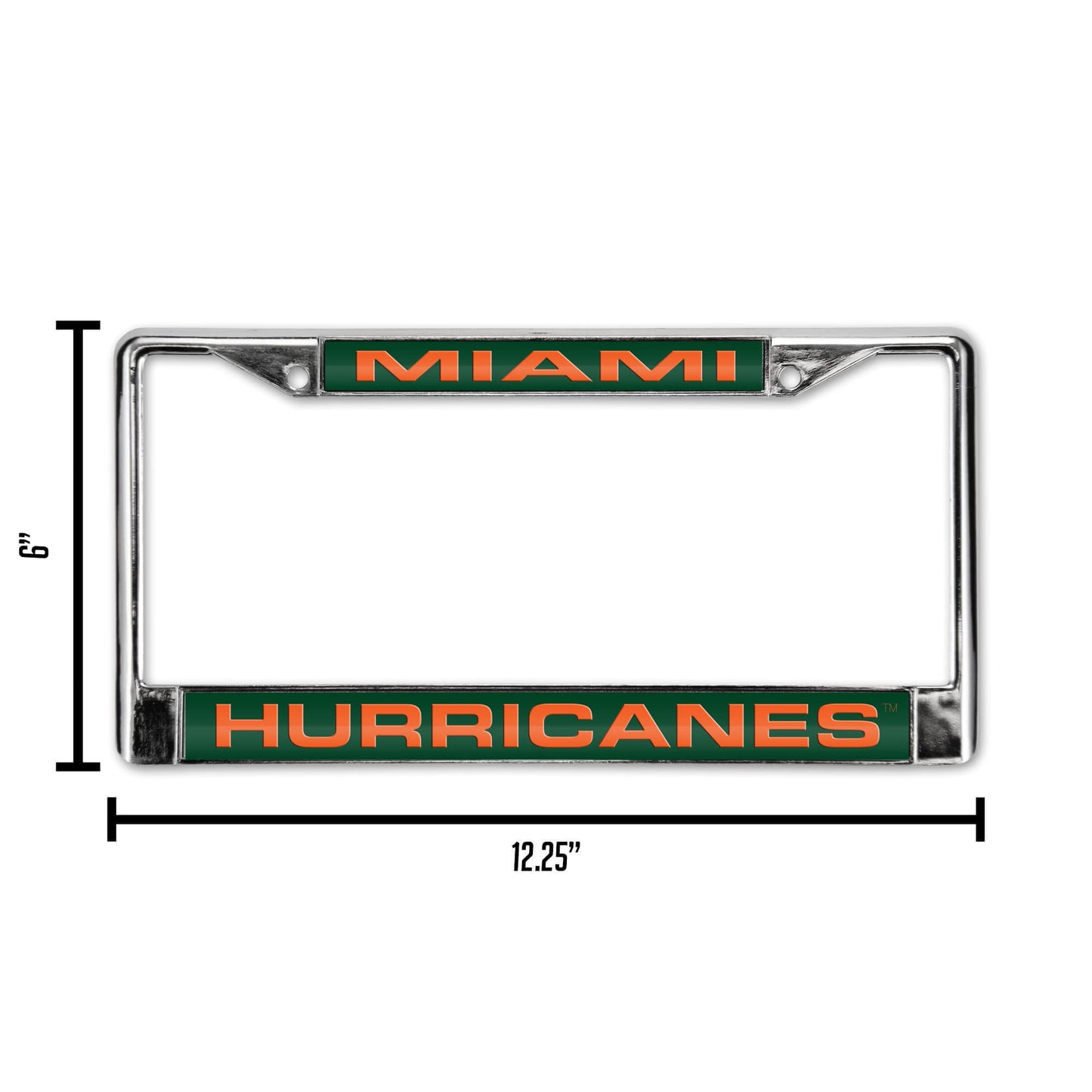 Miami-Hurricane's Chrome Metal Laser Cut License Plate Frame