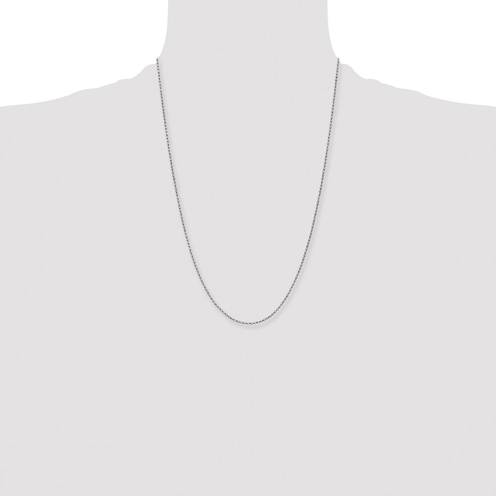 Stainless Steel Antiqued 2mm 24in Beaded Ball Chain