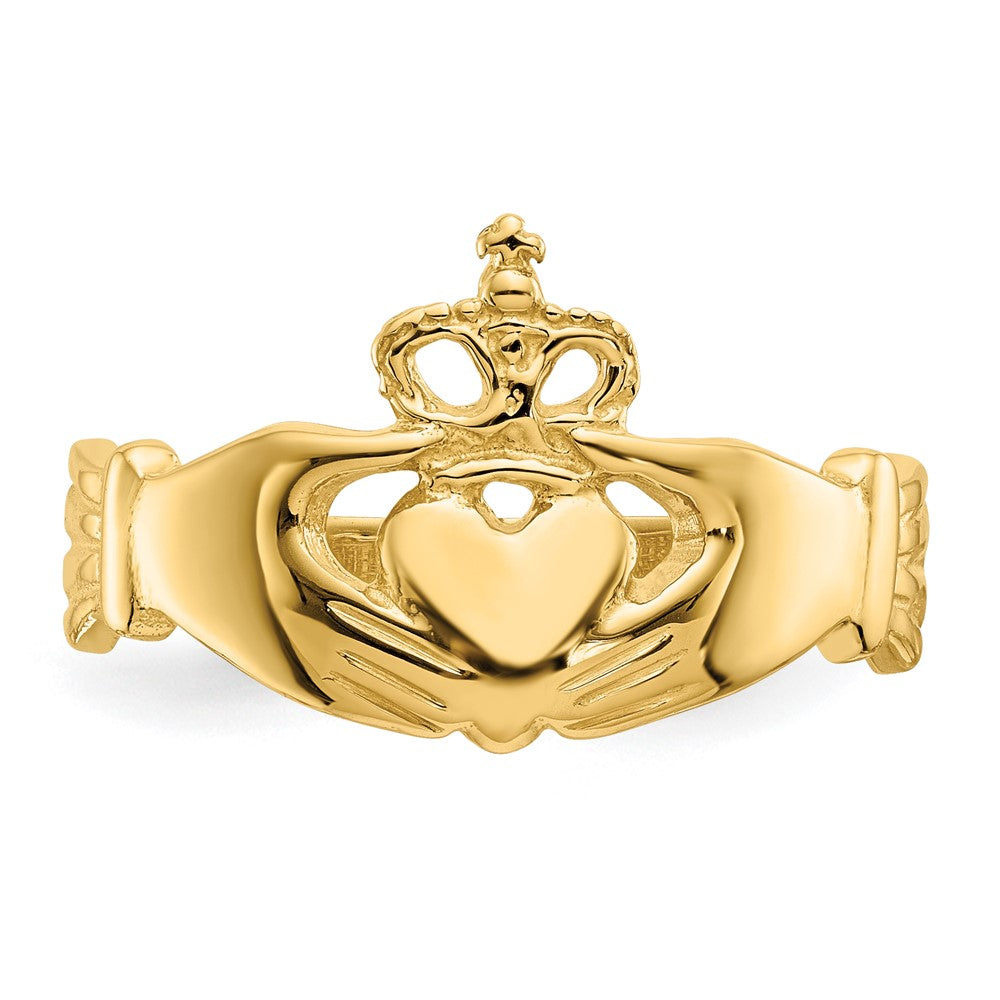 14k Polished Claddagh Ring Size 7