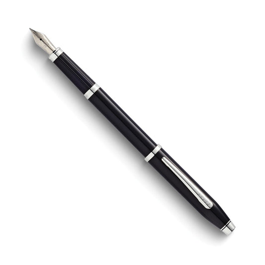 Crossr Century II Black Lacquer with Chrome Fountain Pen with Medium Stainless Steel Nib QGM20508