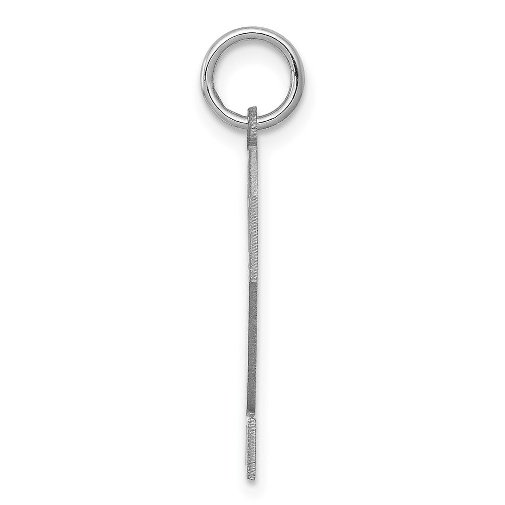 Sterling Silver/Rhodium-plated Satin Number 2 Charm