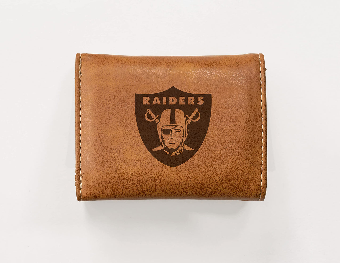 Rico Industries Las Vegas  Football Laser Engraved Brown Tri-Fold Wallet - Men's Accessory
