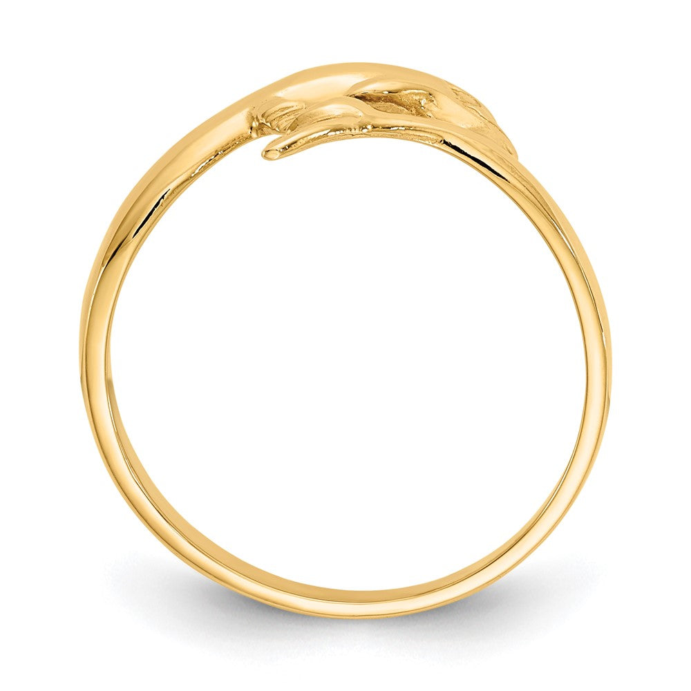 10k Yellow Gold Dolphin Ring Size 6