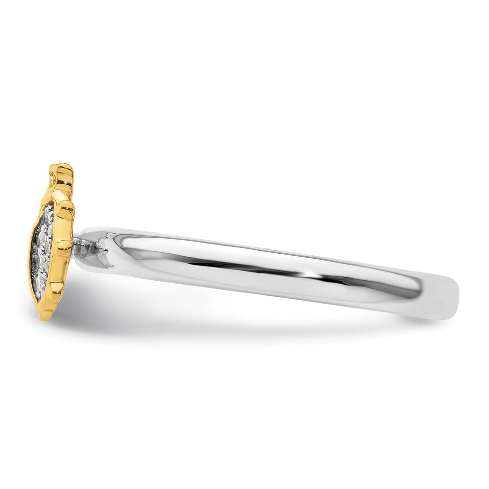 Sterling Silver Stackable Expressions Gold-Plated Ladybug Dia. Ring Size -5