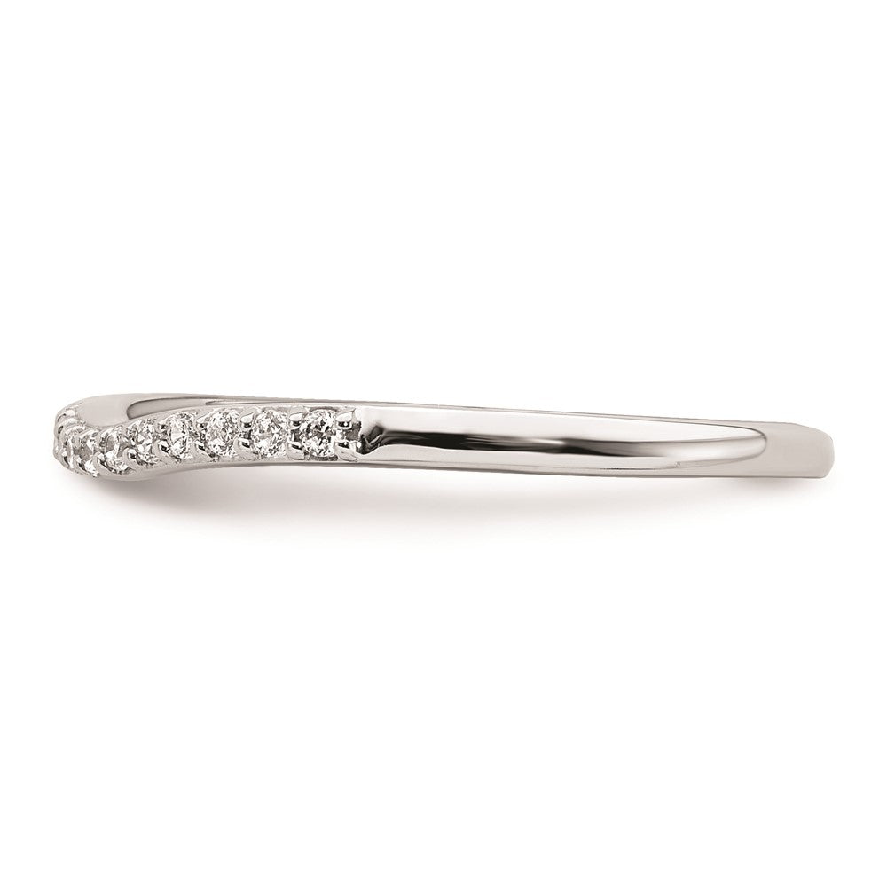10k White Gold 1/10 carat Diamond Contoured Complete Wedding Band