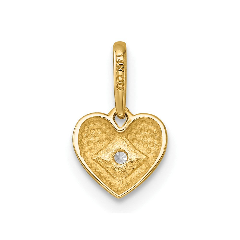 14k Madi K Polished CZ Heart Childrens Charm / Pendant