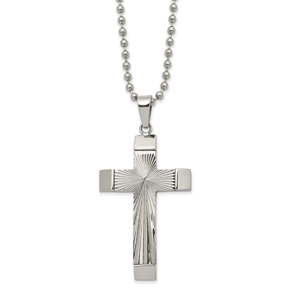 Stainless Steel Polished and Textured Cross 22" N