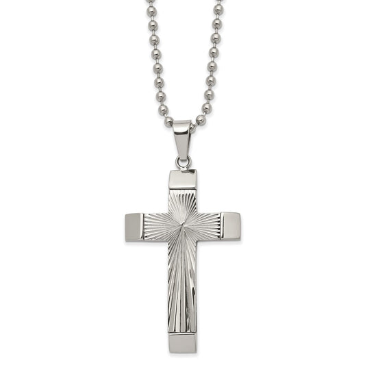 Stainless Steel Polished and Textured Cross 22" N