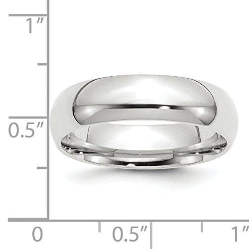 10k White Gold 6mm Standard Weight Comfort Fit Wedding Band Size 10.5