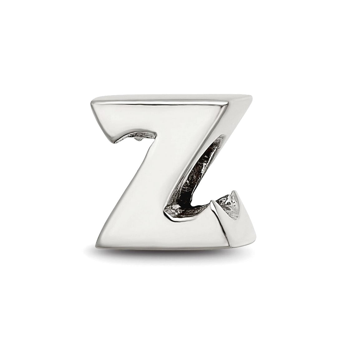 925 Sterling Silver Polished Reflections SimStars Letter Name Personalized Monogram Initial Z Bead Charm 7.27x8.18mm Wid