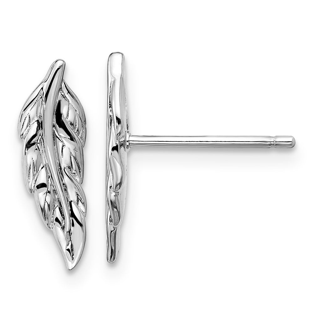 Sterling Silver Leaf Stud Earrings