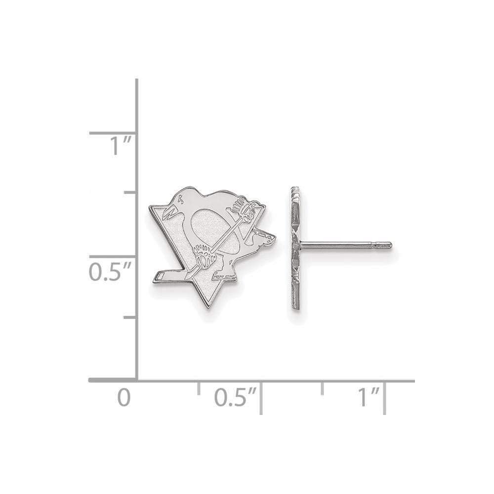 LogoArt NHL Pittsburgh Penguins Sterling Silver Small Post Earrings