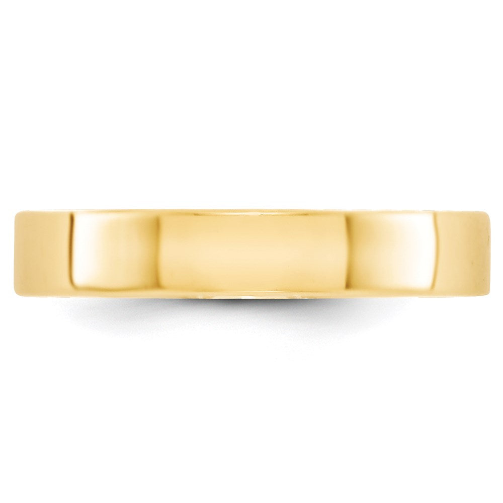 14k Yellow Gold 4mm Lightweight Flat Wedding Band Size 8