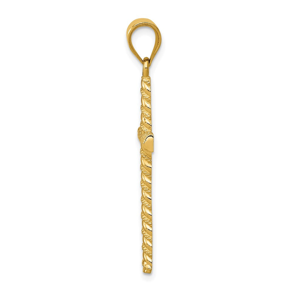 14K Twisted Cross Pendant
