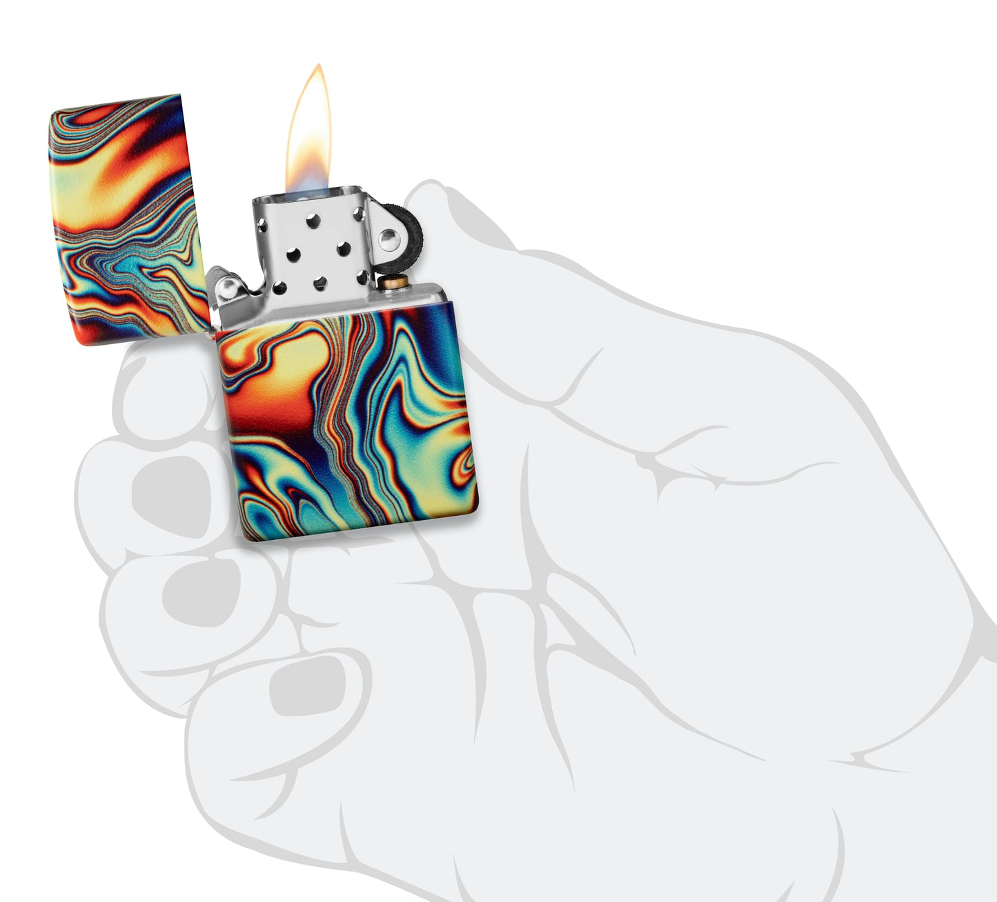 Zippo Colorful Swirl Design Glow in the Dark 540 Color Pocket Lighter