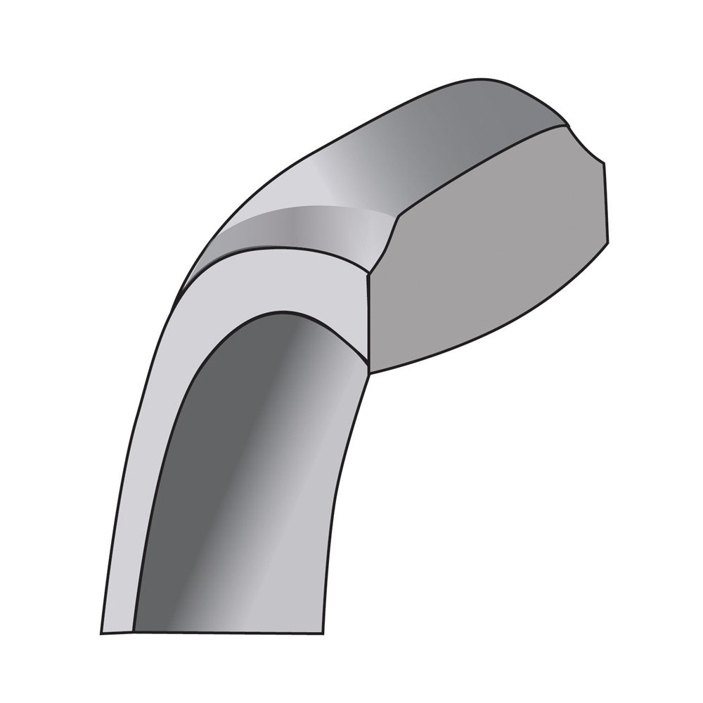 SS Rhodium-plated 8mm Bevel Edge Size 9 Band