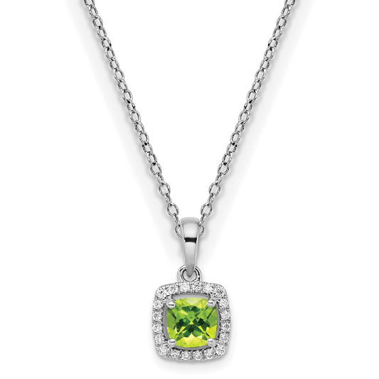 10kw ANT Peridot and Diamond Pendant w/ chain