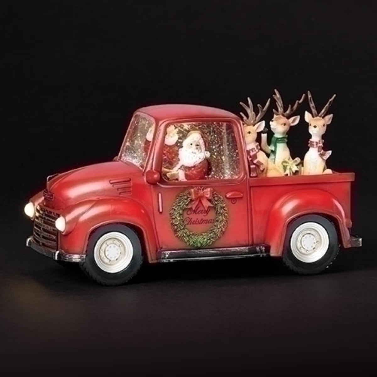 Roman 11.25" LED Lighted Santa in Truck Christmas Snow Globe