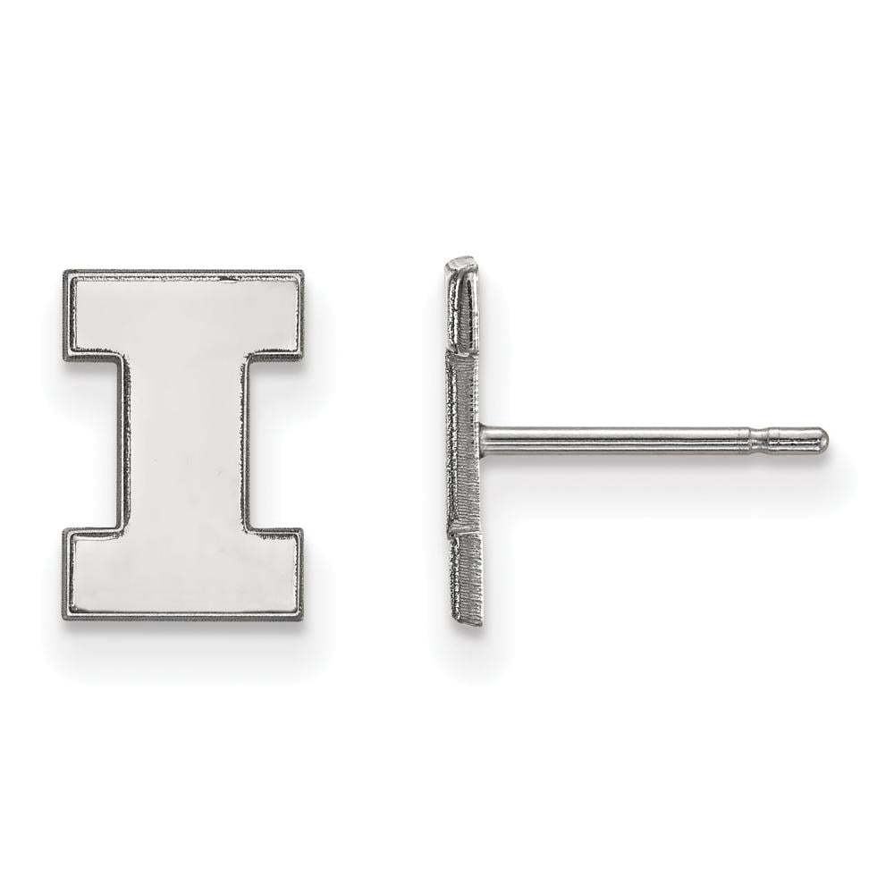 LogoArt Sterling Silver University Of Illinois Xs Post Earrings