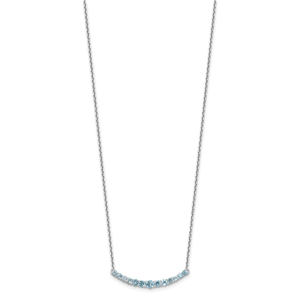 Sterling Silver Rhodium-plated Blue Topaz Pendant w/Necklace 18 Inches