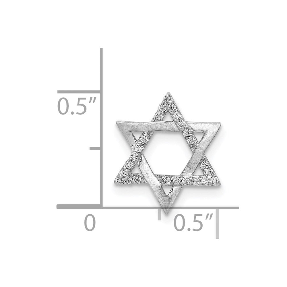 14k White Gold 1/10ct. Diamond Star of David Chain Slide