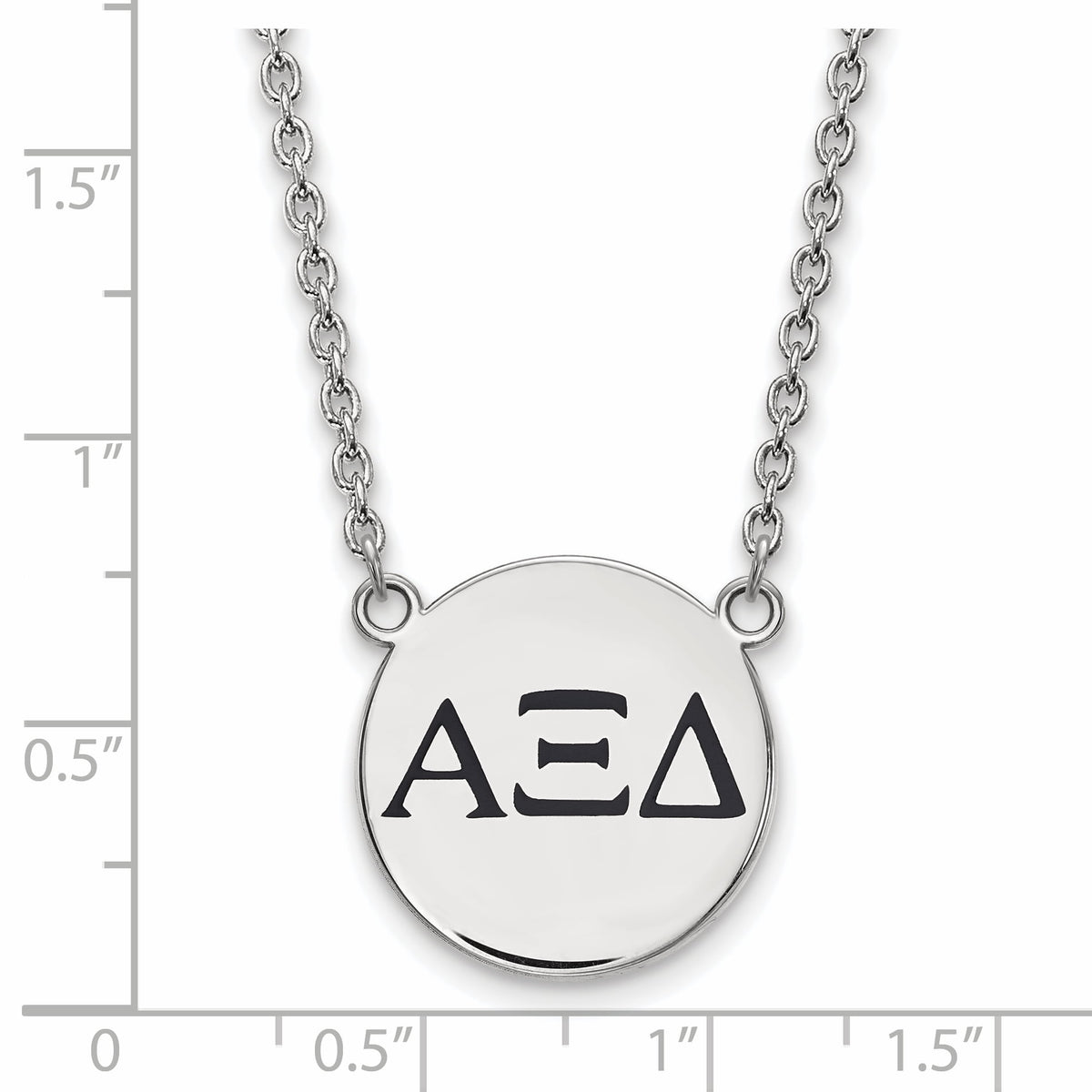 Sterling Silver 18in Official Licensed Greek Sororities Alpha Xi Delta (???) Small Enamel Pendant w/Necklace
