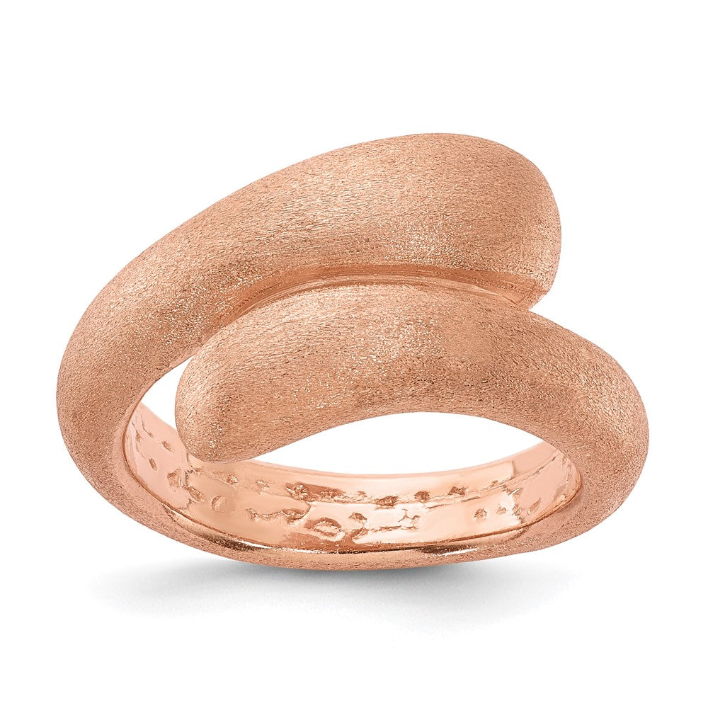 Sterling Silver Rose-tone Satin Size 9 Ring