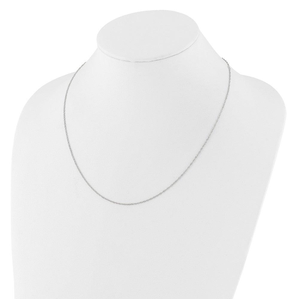 14K White Gold  1.25mm Singapore 1in+1in Adjustable Chain
