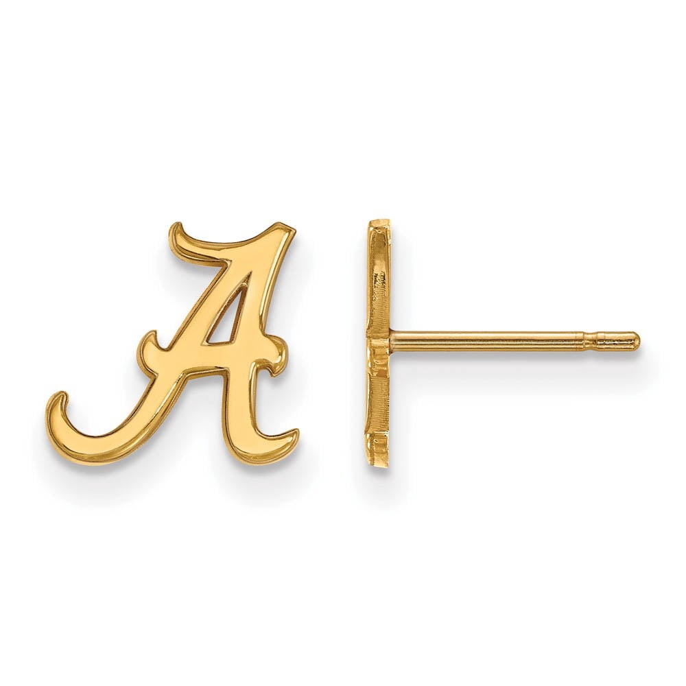 10k Yellow Gold Logoart University Of Alabama Extra Small Post Earrings Female Adult
