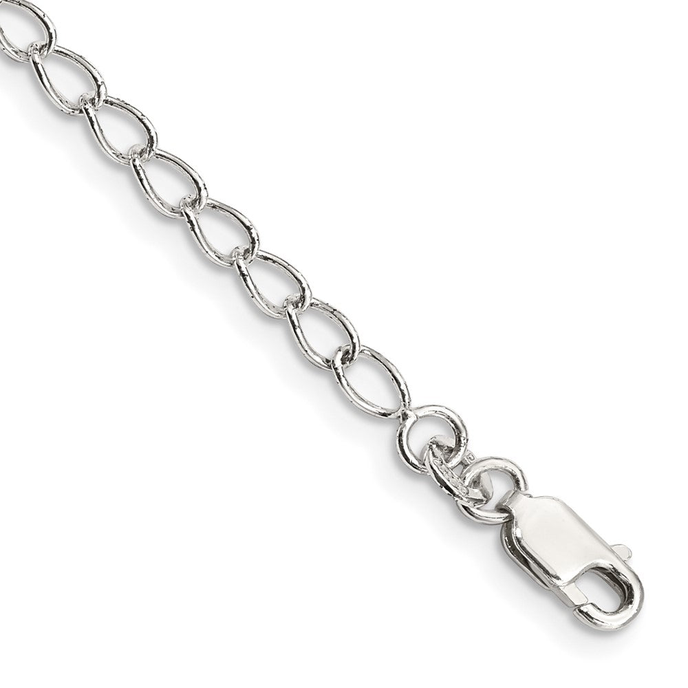 Sterling Silver 3mm Half Round Wire Open Curb Chain 7 inches
