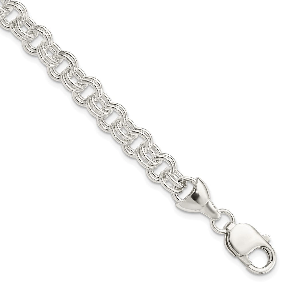 Sterling Silver 7.5inch Double Link Bracelet 7.5 inches