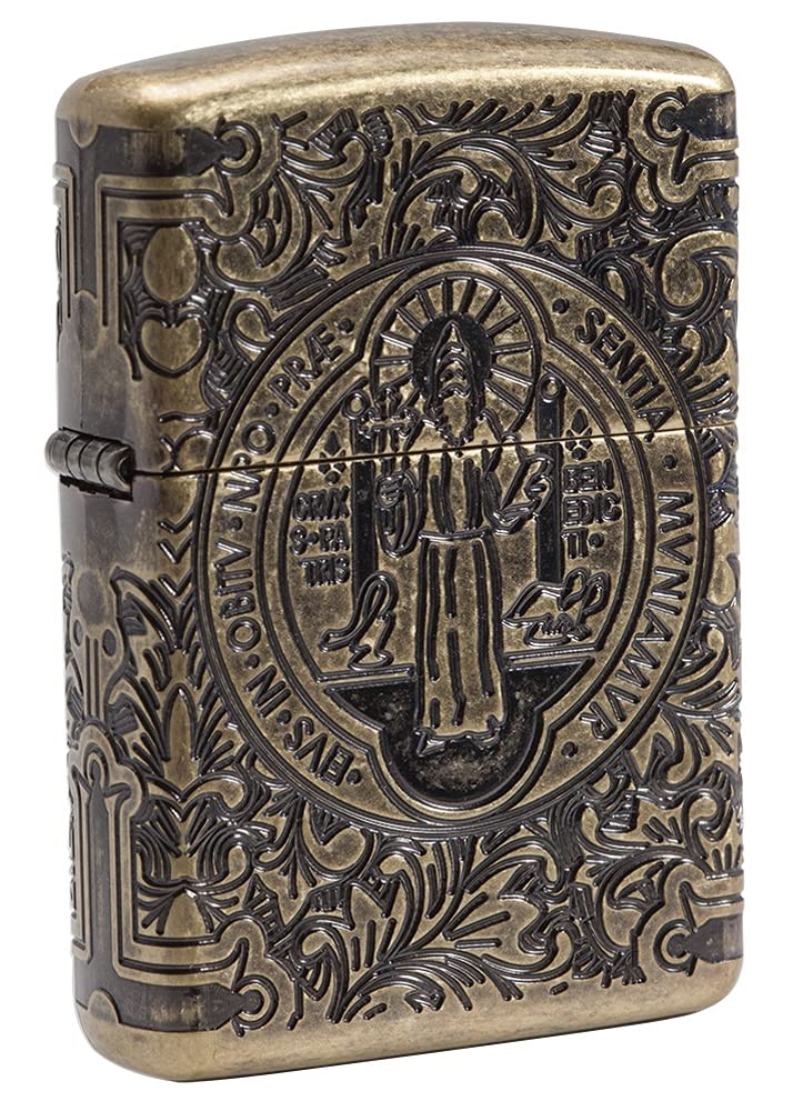 Zippo St. Benedict Design Pocket Lighter w/ Box