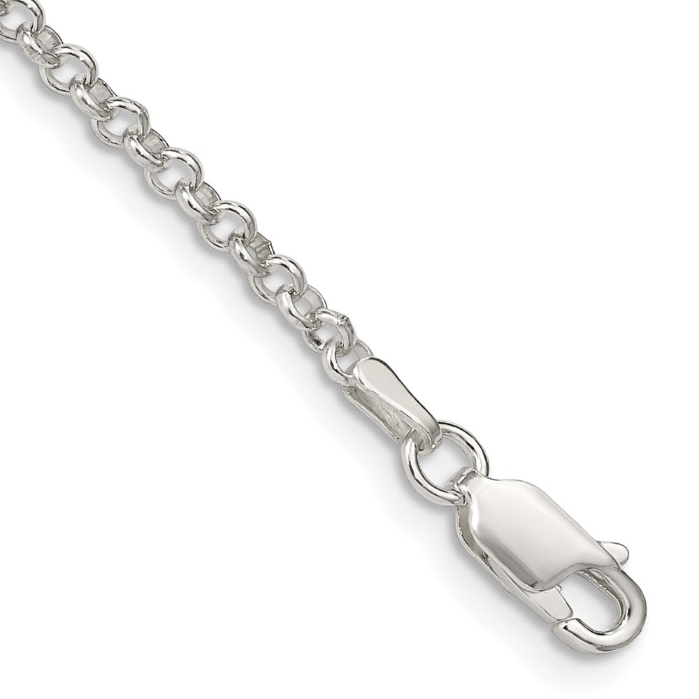 Sterling Silver 2.8mm Rolo Chain Anklet 9 inches
