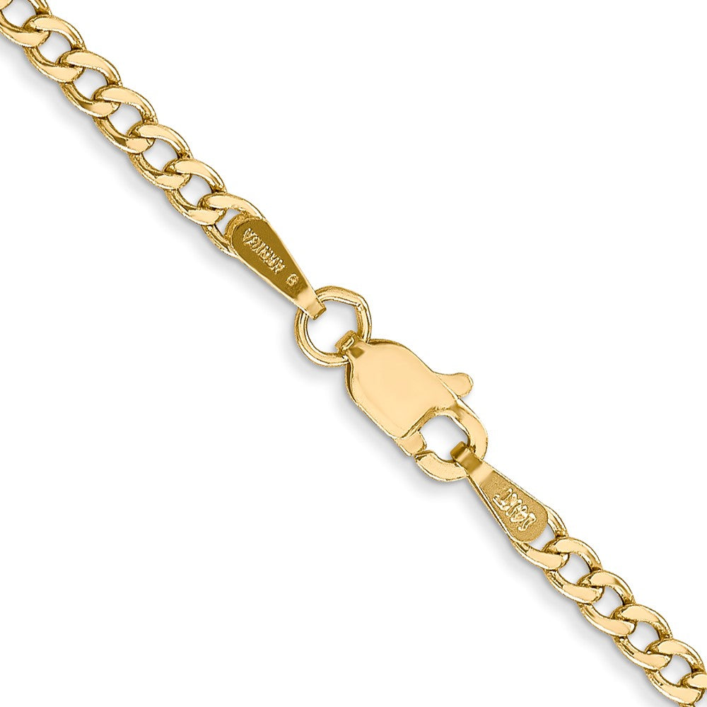 14K 28 inch 2.5mm Semi-Solid Curb with Lobster Clasp Chain