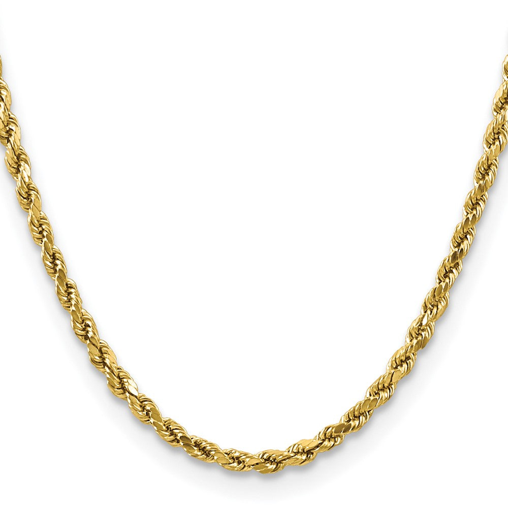 14K 20 inch 4mm Semi Solid Diamond-cut Rope with Lobster Clasp Chain