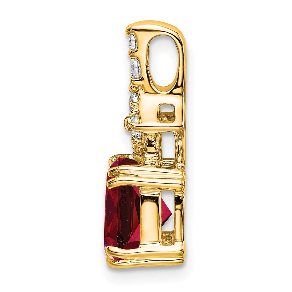 14k 1/5 carat Lab Grown Diamond VS/SI+ G+ and Lab Created Ruby Pendant