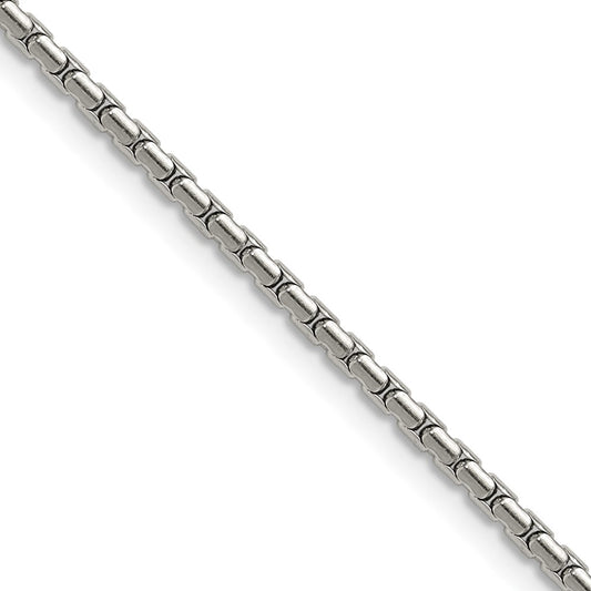 Chisel Stainless Steel Polished 1.7mm 20 inch Elongated Box Chain